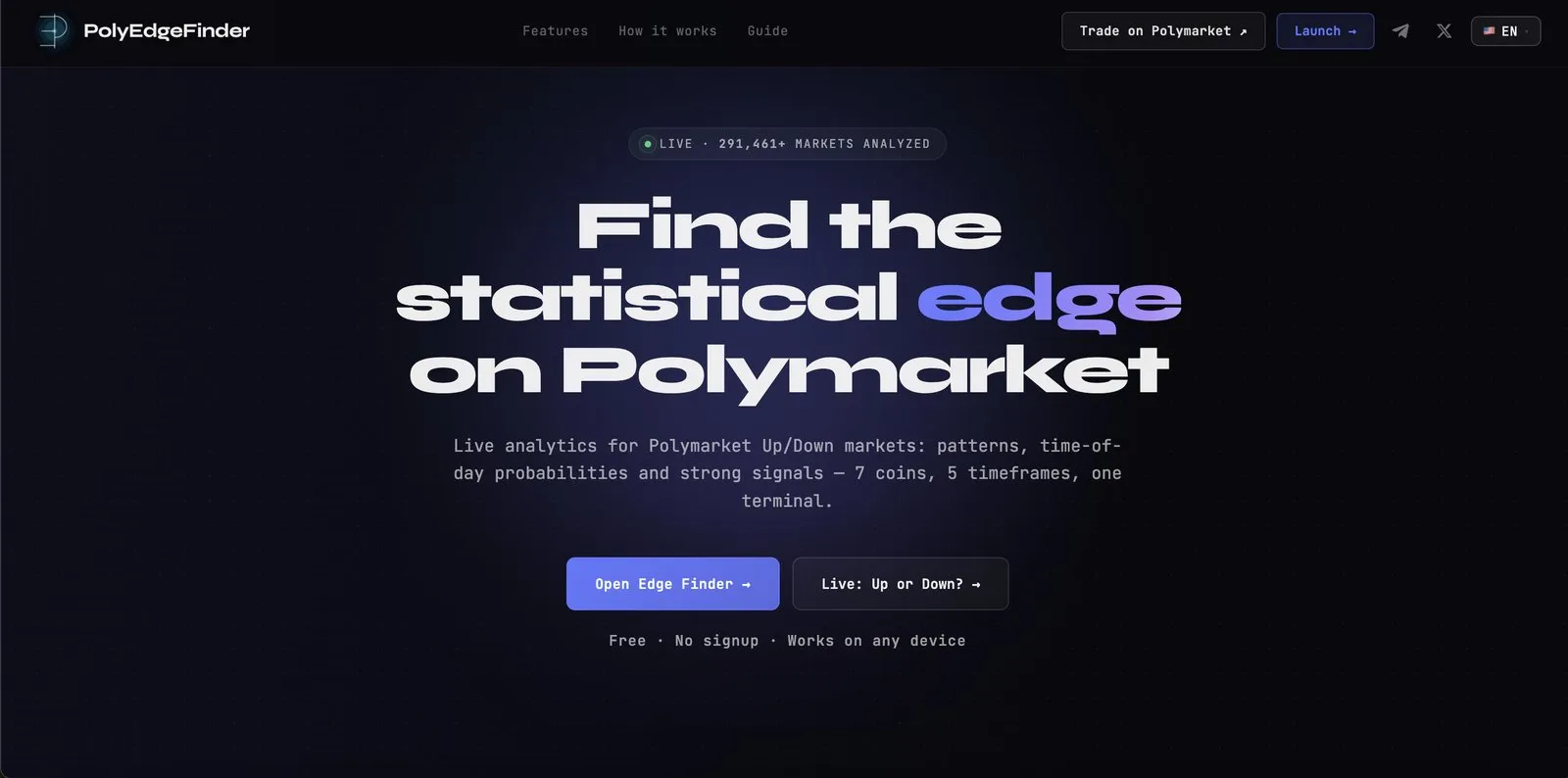 Главная страница сервиса PolyEdgeFinder