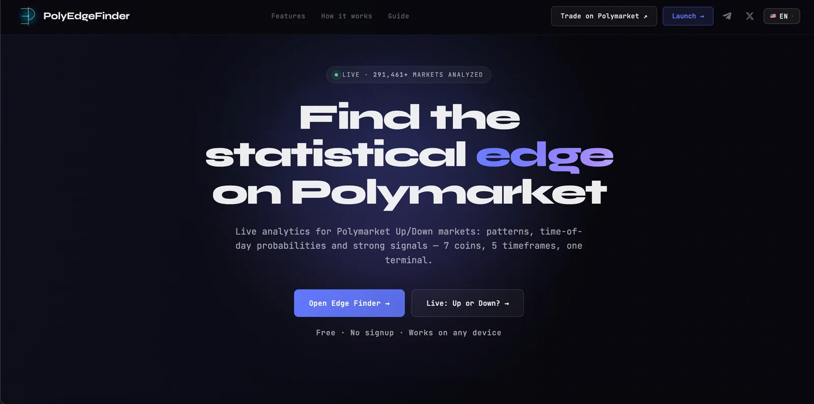 Главная страница сервиса PolyEdgeFinder